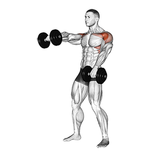 wyciskanie hantli na przemian stojac